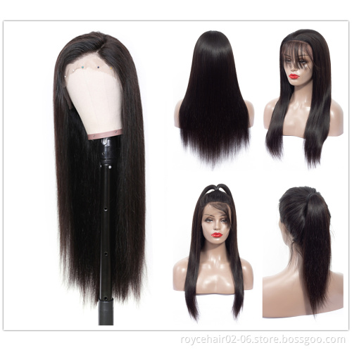 Thick Human Hair Lace Wigs Vendor 100% Indian Virgin Human Hair Glueless Transparent Swiss 360 Lace Wig For Black Women